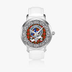 Bruce Scottish Clan Tartan Crest Badge Silver Automatic Watch Size 46mm
