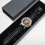 Scottish Turnbull Clan Tartan Crest Badge Silver Automatic Watch Size 46mm