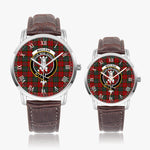 Scottish MacLean Family Crest Quartz Watch With Leather Strap - Tartan Watch Instafamous Quartz Leather Strap Plaid Watch