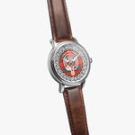 Scottish Macnab Clan Tartan Crest Badge Silver Automatic Watch Size 46mm
