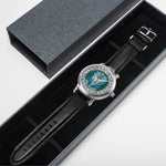 Lockerbie Scottish Clan Tartan Crest Badge Silver Automatic Watch Size 46mm