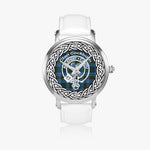 Scottish Cockburn Clan Tartan Crest Badge Silver Automatic Watch Size 46mm