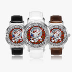 Hepburn Scottish Clan Tartan Crest Badge Silver Automatic Watch Size 46mm