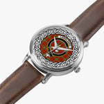 Langlands Scottish Clan Tartan Crest Badge Silver Automatic Watch Size 46mm