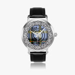 Scottish Bell Clan Tartan Crest Badge Silver Automatic Watch Size 46mm