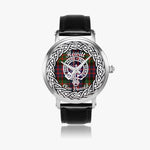 Hewitt Scottish Clan Tartan Crest Badge Silver Automatic Watch Size 46mm