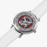 MacBain Scottish Clan Tartan Crest Badge Silver Automatic Watch Size 46mm