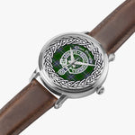 Scottish Pringle Clan Tartan Crest Badge Silver Automatic Watch Size 46mm