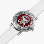 Wemyss Scottish Clan Tartan Crest Badge Silver Automatic Watch Size 46mm