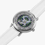 Dalrymple Scottish Clan Tartan Crest Badge Silver Automatic Watch Size 46mm