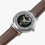 Russell Scottish Clan Tartan Crest Badge Silver Automatic Watch Size 46mm