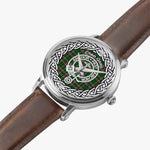 Scottish Gray Ancient Clan Tartan Crest Badge Silver Automatic Watch Size 46mm