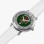 Halkerston Scottish Clan Tartan Crest Badge Silver Automatic Watch Size 46mm