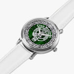 Maclean Scottish Clan Tartan Crest Badge Old Silver Automatic Watch Size 46mm