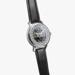 Scottish Bell Clan Tartan Crest Badge Silver Automatic Watch Size 46mm