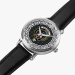 MacDonell Scottish Clan Tartan Crest Badge Silver Automatic Watch Size 46mm