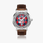 Scottish MacTavish Clan Tartan Crest Badge Silver Automatic Watch Size 46mm