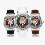 Foster Scottish Clan Tartan Crest Badge Silver Automatic Watch Size 46mm