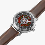 Clan Scott Crest & Tartan Knot Sterling Silver Unisex Automatic Watch (Silver) Size 46mm