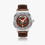Stewart (Stuart) of Bute Scottish Clan Tartan Crest Badge Silver Automatic Watch Size 46mm