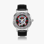 Charteris Scottish Clan Tartan Crest Badge Silver Automatic Watch Size 46mm