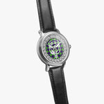 Scottish Colville Clan Tartan Crest Badge Silver Automatic Watch Size 46mm