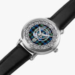 Scottish Guthrie Clan Tartan Crest Badge Silver Automatic Watch Size 46mm