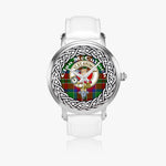 McCulloch Scottish Clan Tartan Badge Silver Automatic Watch Size 46mm