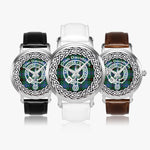 Scottish Davidson Ancient Clan Tartan Crest Badge Silver Automatic Watch Size 46mm