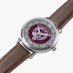 Scottish Anstruther Clan Tartan Crest Badge Silver Automatic Watch Size 46mm