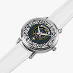 MacBrayne Scottish Clan Tartan Crest Badge Silver Automatic Watch Size 46mm