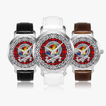 MacGillivray Scottish Clan Tartan Crest Badge Silver Automatic Watch Size 46mm