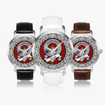 Grant Scottish Clan Tartan Crest Badge Silver Automatic Watch Size 46mm