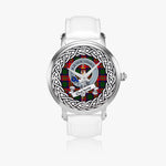 Charteris Scottish Clan Tartan Crest Badge Silver Automatic Watch Size 46mm