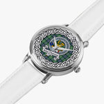MacThomas Scottish Clan Tartan Crest Badge Silver Automatic Watch Size 46mm