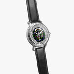 Russell Scottish Clan Tartan Crest Badge Silver Automatic Watch Size 46mm