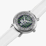 Scottish Dalrymple Clan Tartan Crest Badge Silver Automatic Watch Size 46mm