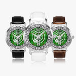 Scottish Galloway Clan Tartan Crest Badge Silver Automatic Watch Size 46mm