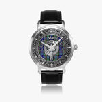 Clan MacLaren Crest & Tartan Knot Sterling Silver Unisex Automatic Watch (Silver) Size 46mm
