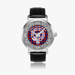 Scottish Anstruther Clan Tartan Crest Badge Silver Automatic Watch Size 46mm