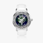 Fisher Scottish Clan Tartan Crest Badge Silver Automatic Watch Size 46mm