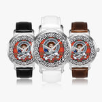 MacNab Scottish Clan Tartan Crest Badge Silver Automatic Watch Size 46mm