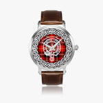 Scottish Marjoribanks Clan Tartan Crest Badge Silver Automatic Watch Size 46mm
