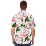 Men Hawaiian Shirt Flamingo Summer Holiday Hawaiian Men Short Sleeve Shirt