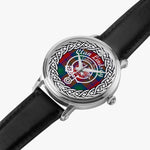 Lindsay Scottish Clan Tartan Crest Badge Old Silver Automatic Watch Size 46mm