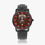Scottish MacLean Family Crest Quartz Watch With Leather Strap - Tartan Watch Instafamous Quartz Leather Strap Plaid Watch