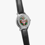 MacCulloch Scottish Clan Tartan Crest Badge Silver Automatic Watch Size 46mm