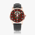 Scottish MacLean Family Crest Quartz Watch With Leather Strap - Tartan Watch Instafamous Quartz Leather Strap Plaid Watch