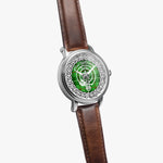 Scottish Galloway Clan Tartan Crest Badge Silver Automatic Watch Size 46mm