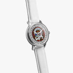 MacAlister Scottish Clan Tartan Crest Badge Silver Automatic Watch Size 46mm